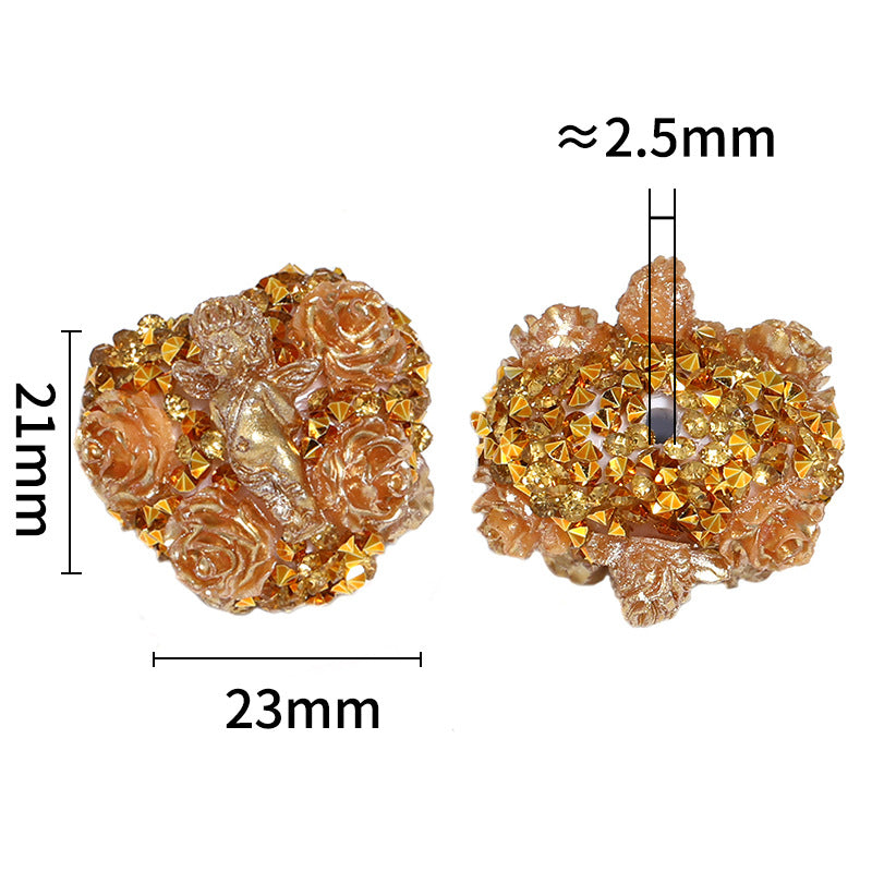 Wholesale 20pcs Heavy Industry Resin Rose Cupid, Love Soft Sugar Beads